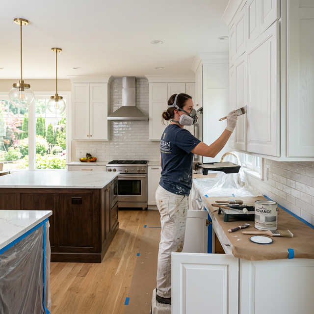 Cabinet painting and refinishing service